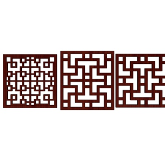 新中式窗花su模型