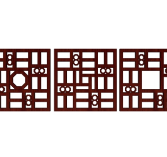 新中式窗花su模型