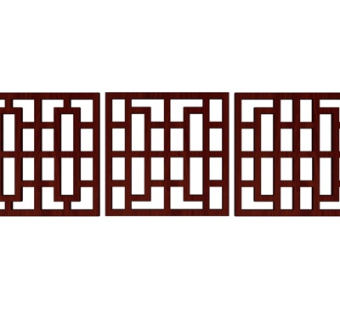 新中式窗花su模型