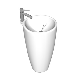 现代洗手盆su模型