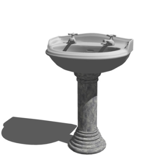 现代洗手盆su模型