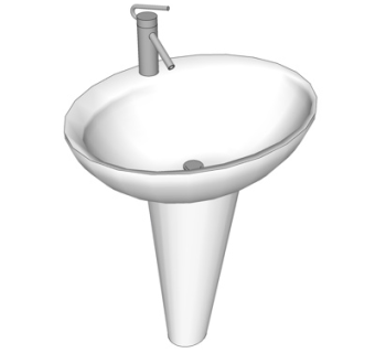 现代洗手盆su模型