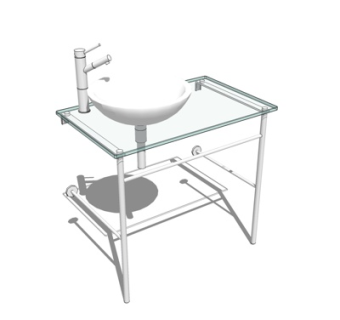现代洗手盆su模型