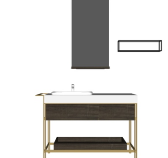 新中式洗手盆su模型