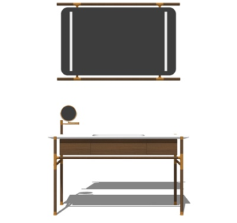 新中式洗手盆su模型