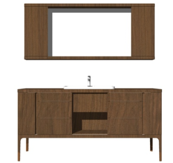 新中式洗手盆su模型