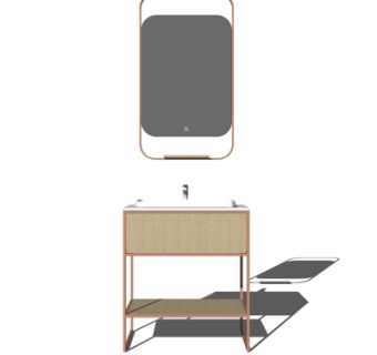新中式洗手盆su模型
