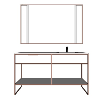 新中式洗手盆su模型