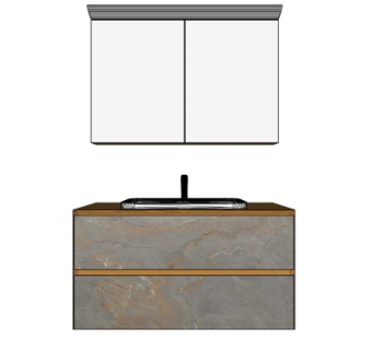 新中式洗手盆su模型