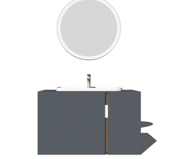 现代洗手盆su模型