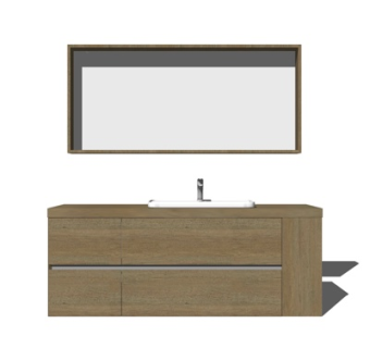 现代洗手盆su模型