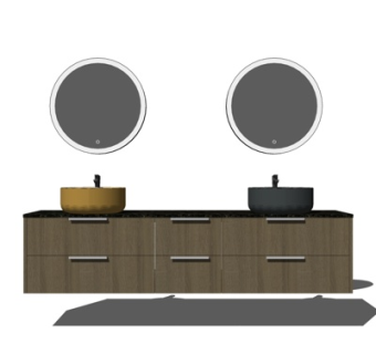 新中式洗手盆su模型