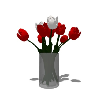 现代花瓶花卉su模型
