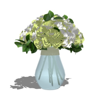 现代花瓶花卉su模型