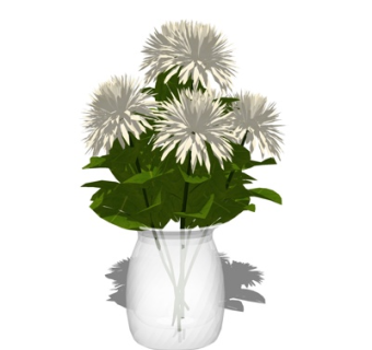 现代花瓶花卉su模型