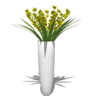 现代花瓶花卉su模型