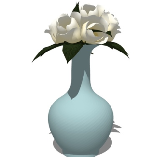 现代花瓶花卉su模型