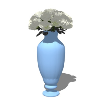 现代花瓶花卉su模型