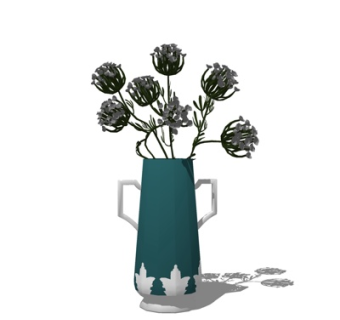 现代花瓶花卉su模型