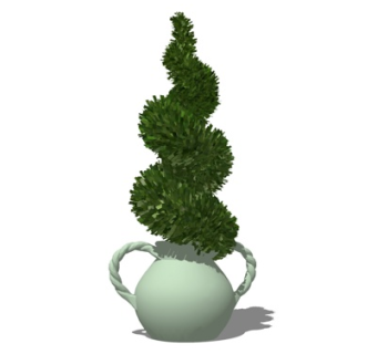 现代花瓶花卉su模型