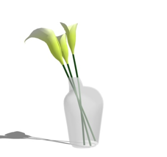 现代花瓶花卉su模型