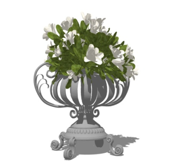 欧式花瓶花卉su模型