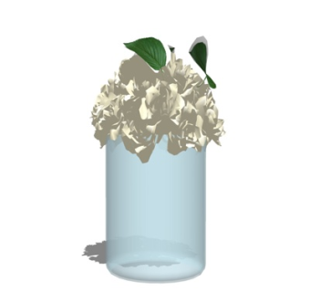 现代花瓶花卉su模型
