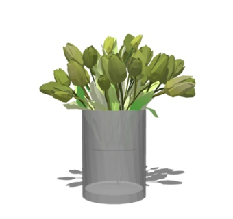 现代花瓶花卉su模型