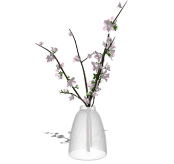 现代花瓶花卉su模型