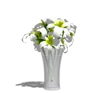现代花瓶花卉su模型