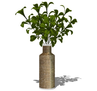 现代花瓶花卉su模型