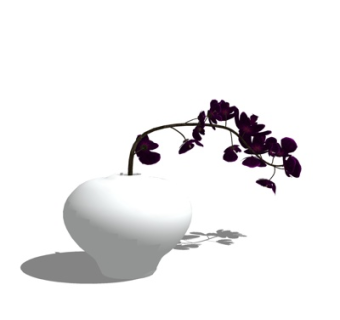 现代花瓶花卉su模型