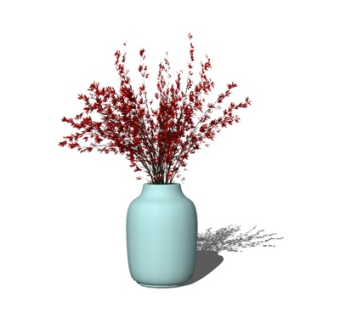 现代花瓶花卉su模型