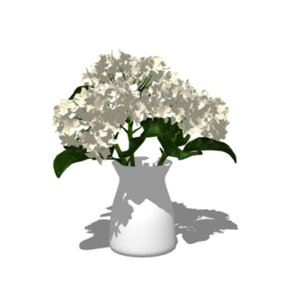现代花瓶花卉su模型