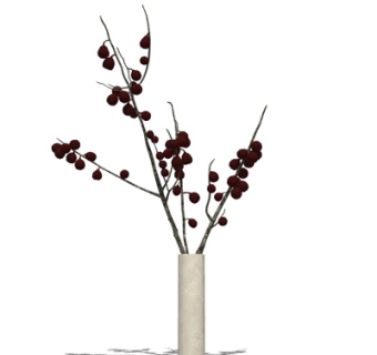 现代花瓶花卉su模型