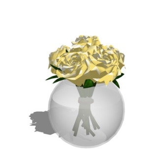 现代花瓶花卉su模型