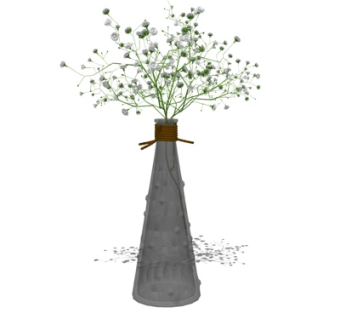 现代花瓶花卉su模型
