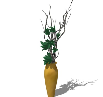 现代花瓶花卉su模型