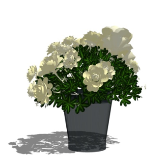 现代花瓶花卉su模型