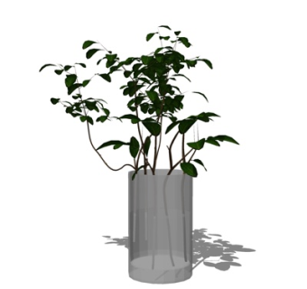 现代花瓶花卉su模型