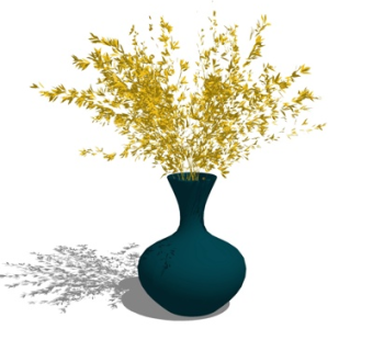 现代花瓶花卉su模型