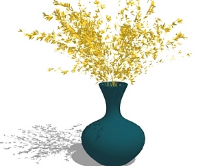 现代花瓶花卉su模型