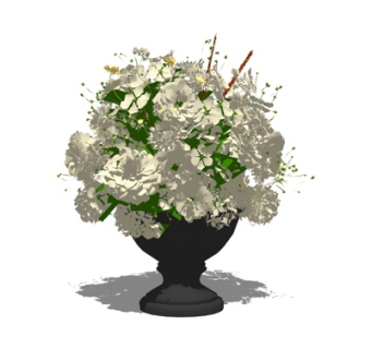 现代花瓶花卉su模型