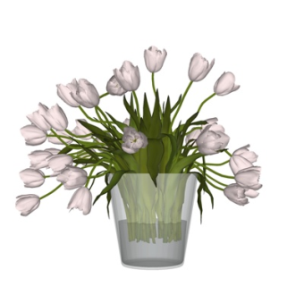 现代花瓶花卉su模型