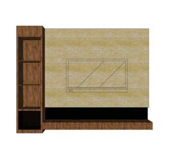 现代电视背景墙su模型