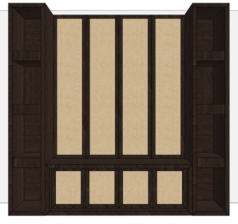 现代电视背景墙su模型