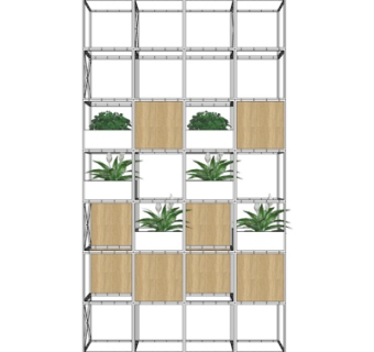 北欧原木装饰柜su模型