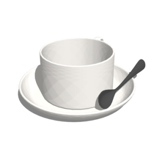 现代陶瓷餐具su模型