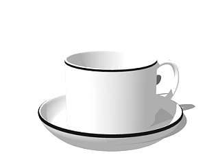现代陶瓷茶杯su模型