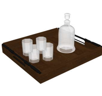 现代酒水酒杯su模型